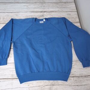 Vintage Made In Canada Blank Blue Crew neck Sweater Size Large